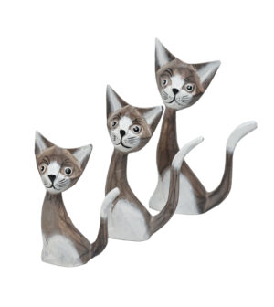 Wood Cat long tail set - White (14,16,18cm)