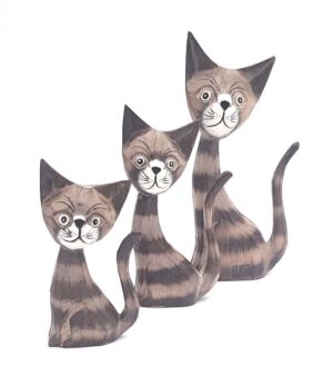 Wood Cat long tail set - Grey stripe (14,16,18cm)