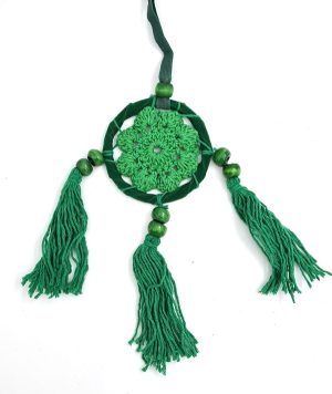 Dream catcher embroidered - Tassles Green (6cm)