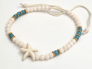Bracelet with Bead & Starfish - White