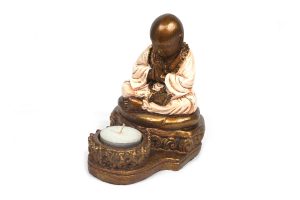 Shaolin Buddha Candle Holder - Cream (12cm)